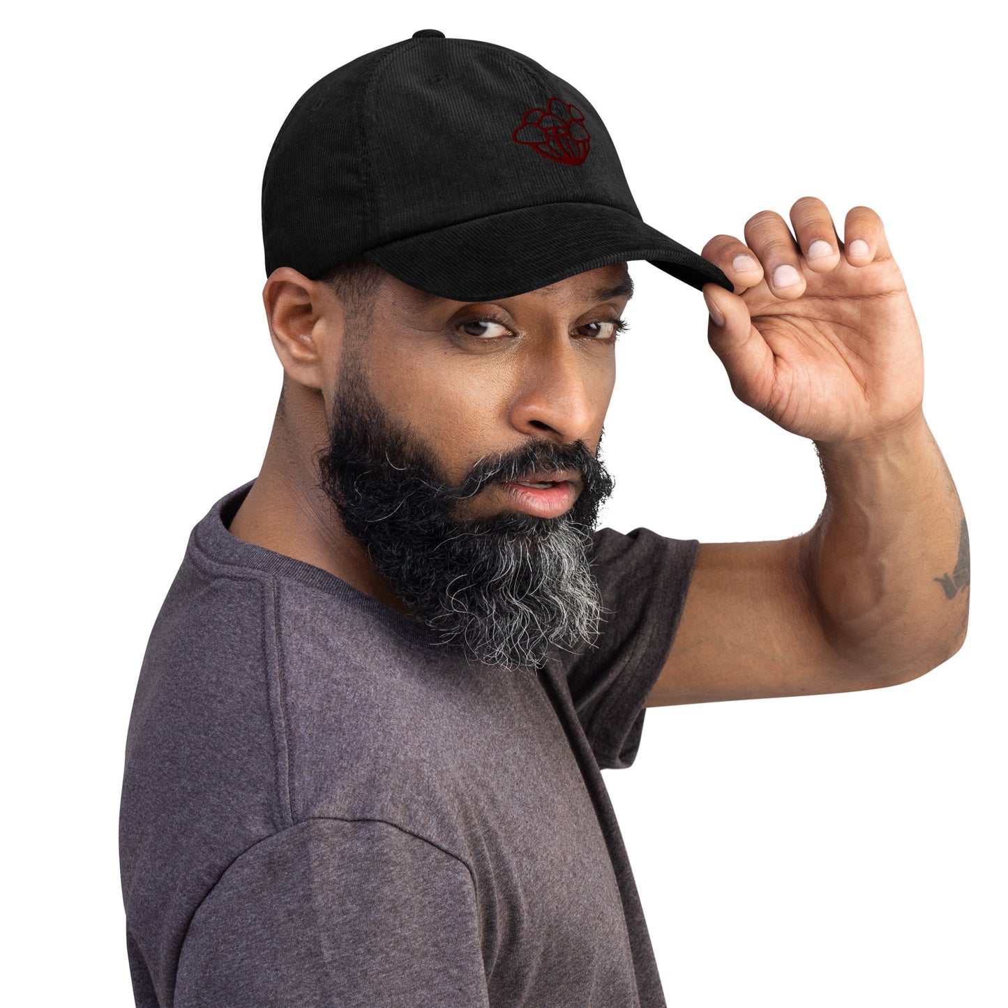 Mushroom corduroy hat